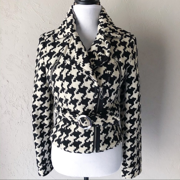 Express Jackets & Blazers - NWT Express Wool Houndstooth Belted Jacket